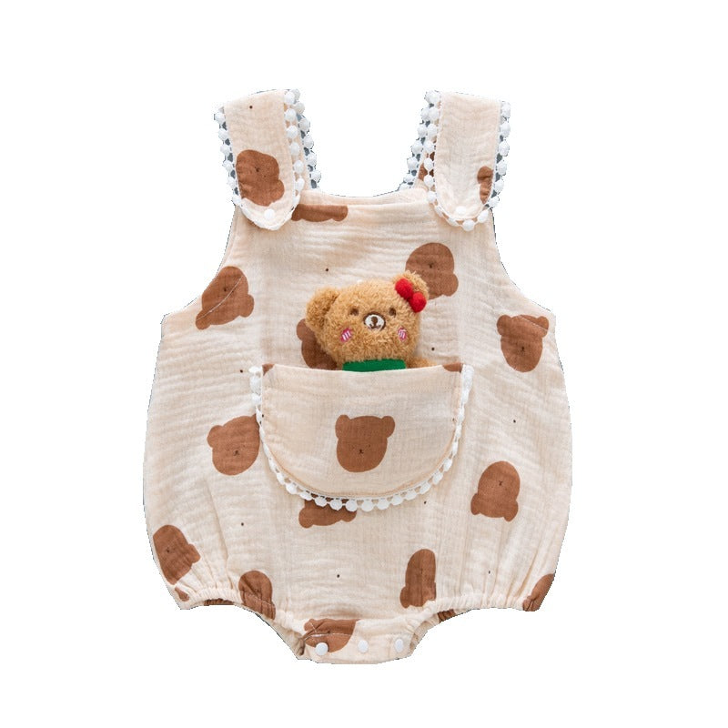 Cute Baby Gauze Triangle Rompers