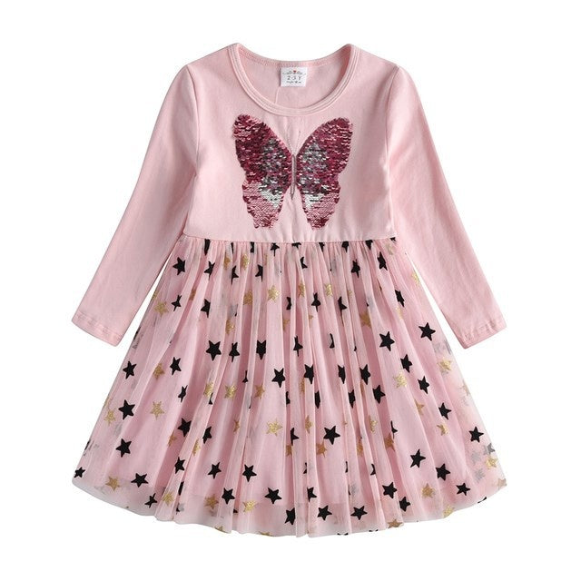Butterfly Kids Long Sleeve Dresses Baby