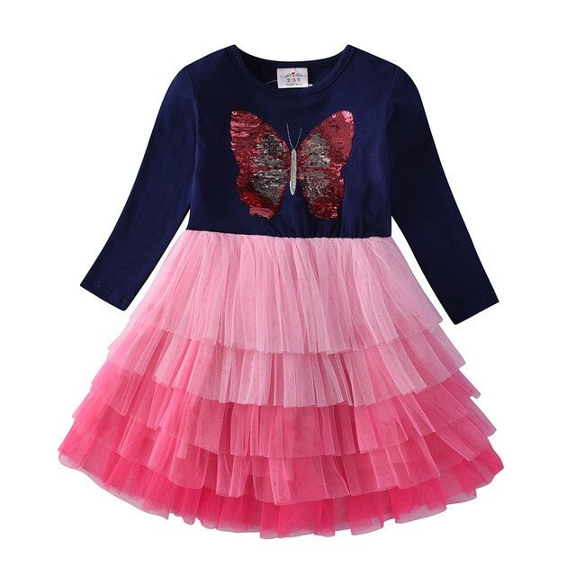 Butterfly Kids Long Sleeve Dresses Baby