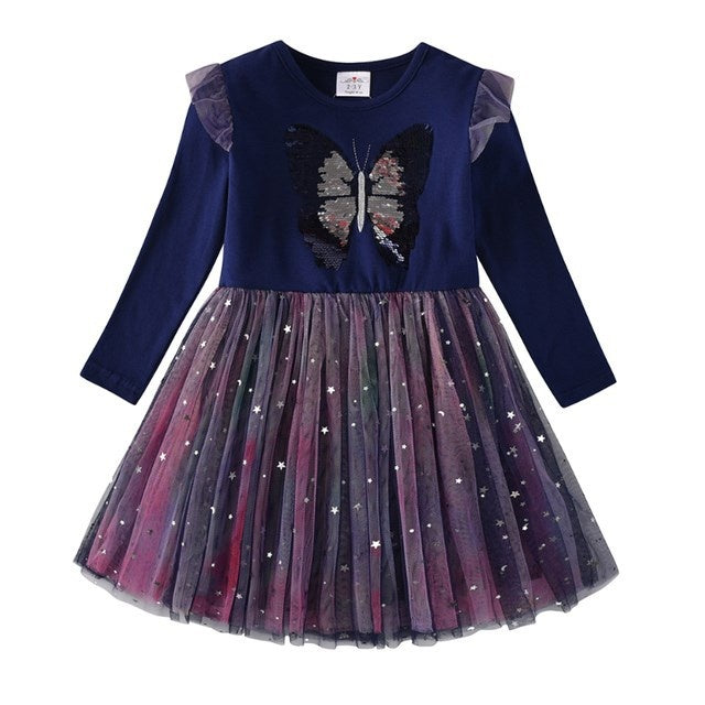 Butterfly Kids Long Sleeve Dresses Baby