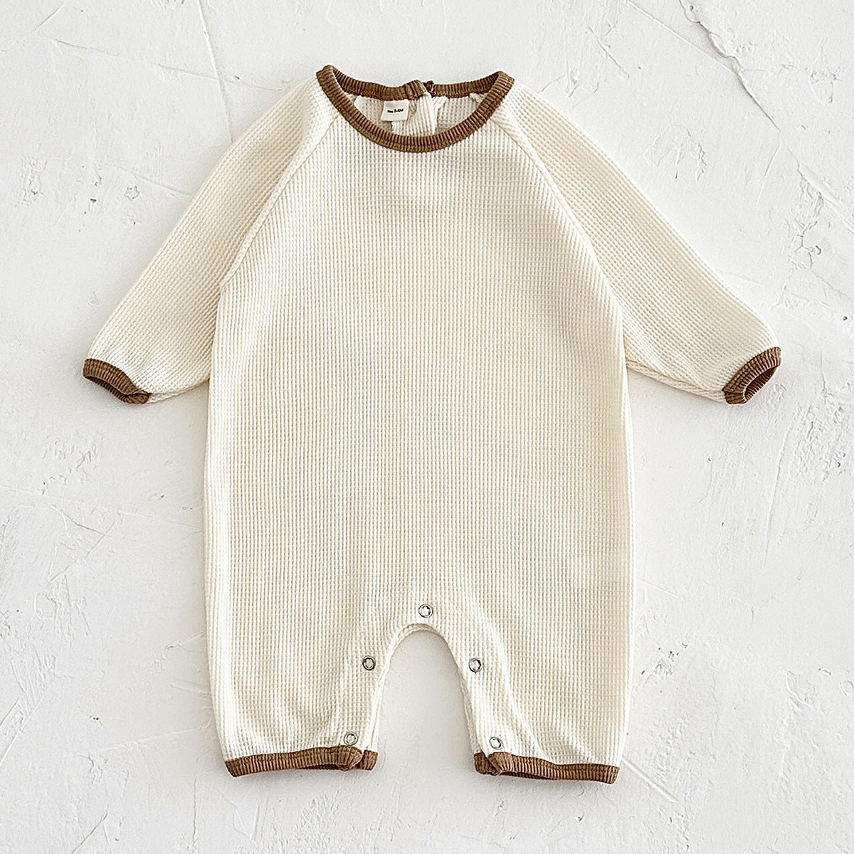 Baby Waffle Short Sleeve Rompers