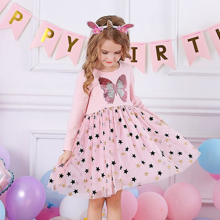 Butterfly Kids Long Sleeve Dresses Baby