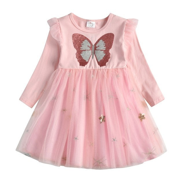 Butterfly Kids Long Sleeve Dresses Baby