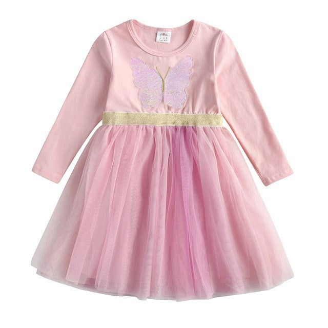 Butterfly Kids Long Sleeve Dresses Baby