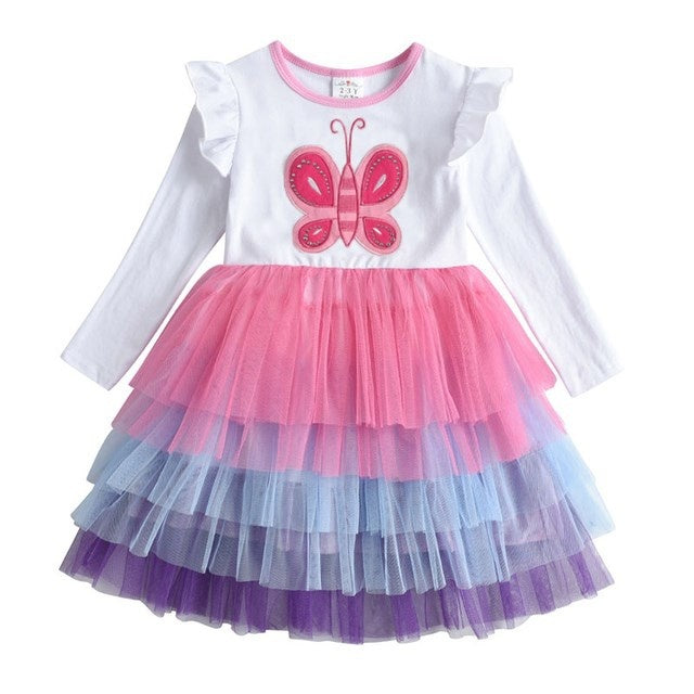 Butterfly Kids Long Sleeve Dresses Baby