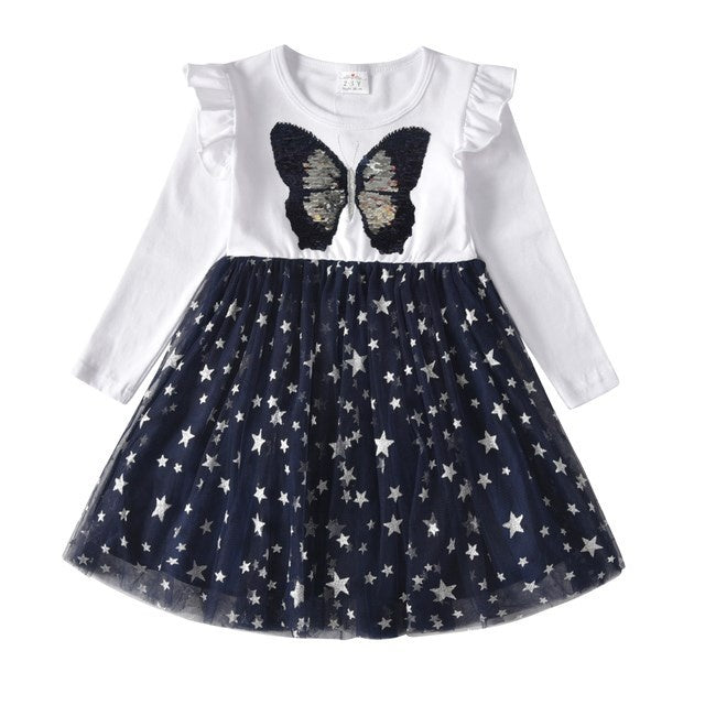 Butterfly Kids Long Sleeve Dresses Baby